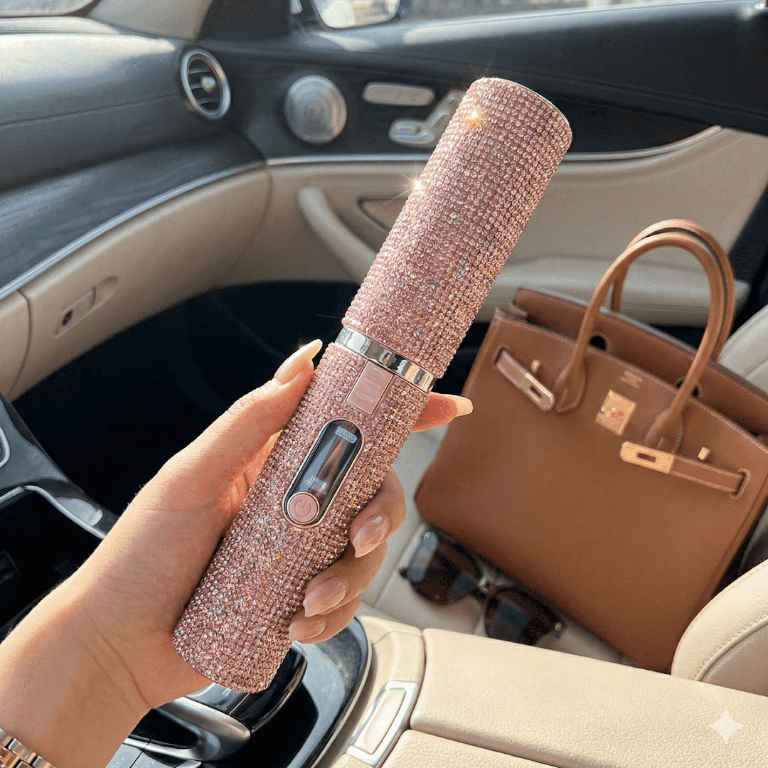 Mini Lisseur Cheveux Portable avec Strass  - 2