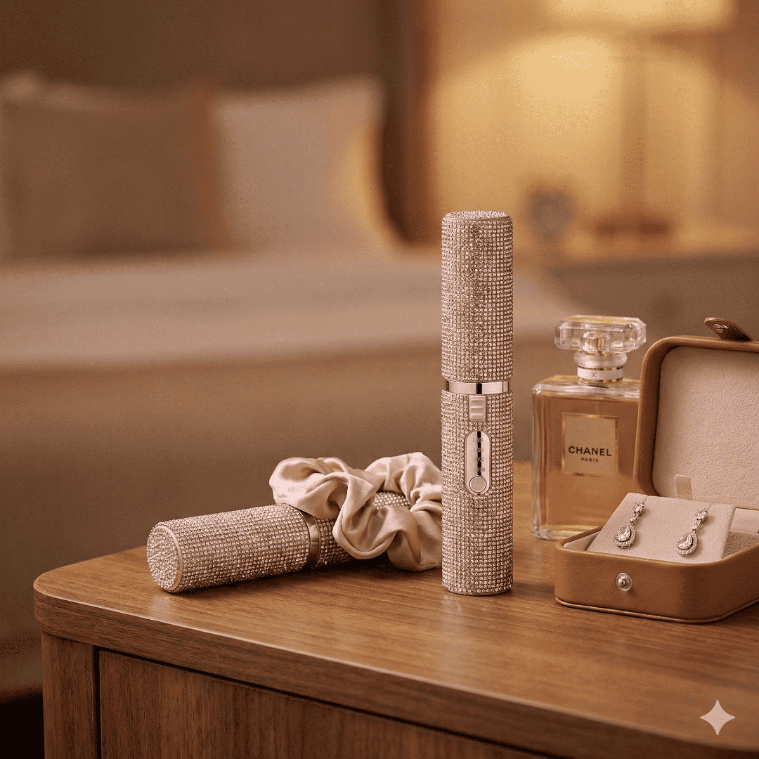 Mini Lisseur Cheveux Portable avec Strass  - 4