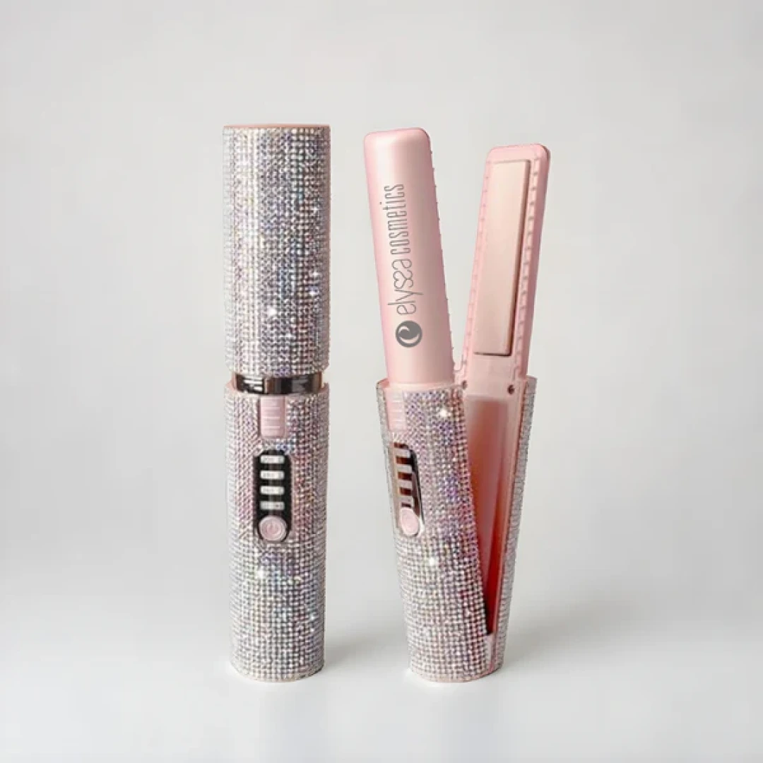 Mini Lisseur Cheveux Portable avec Strass 